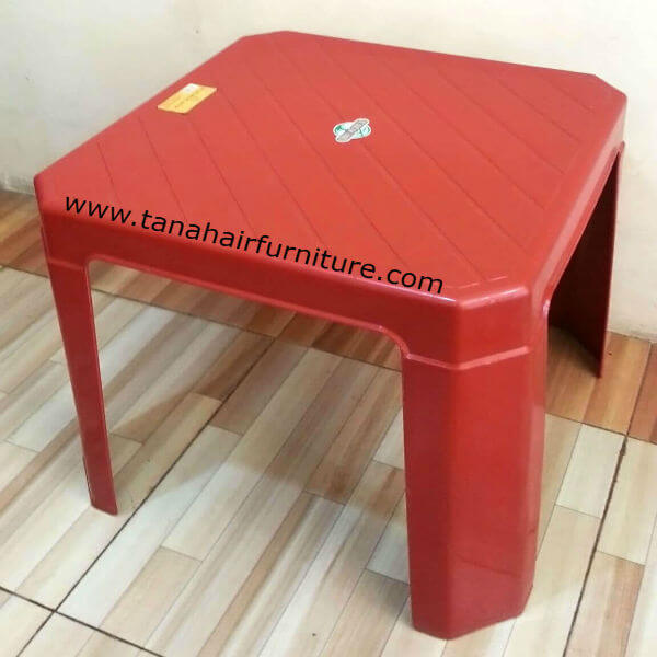  Meja Plastik  Persegi Tenmi warna merah