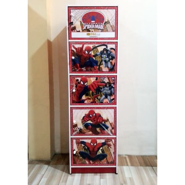  Lemari  Kayu  Serbaguna 5 Susun  Spiderman tampak depan