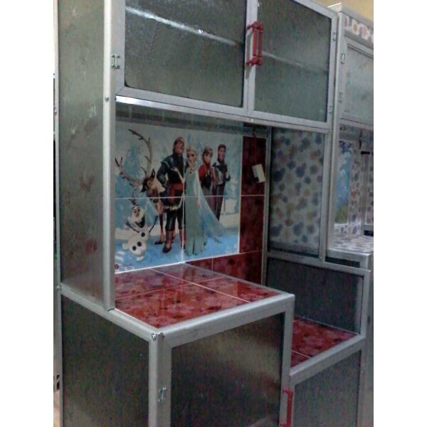  Rak  Piring  Aluminium  Magic Com 2 pintu warna merah 