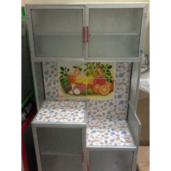  Rak  Piring Aluminium  Magic Com 2  pintu  warna ungu 