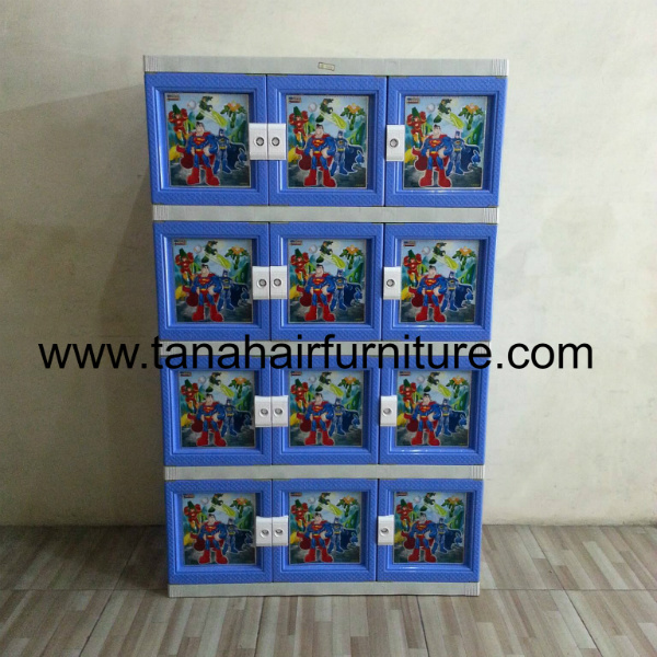  Lemari  Plastik  Akako  Jumbo 12 pintu biru superman 