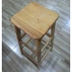 kursi kayu tanpa sandaran QQ - warna beech - 100 cm - tampak dari atas