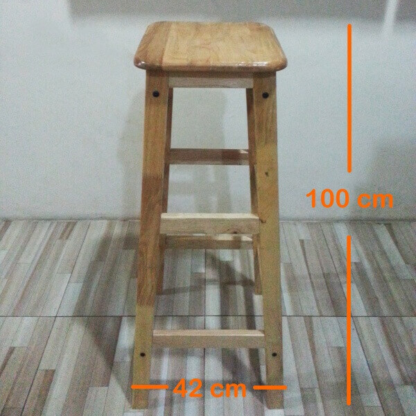  kursi kayu tanpa sandaran QQ warna beech 100 cm 