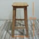 kursi kayu tanpa sandaran QQ - warna beech - 75 cm - tampak samping - dengan ukuran