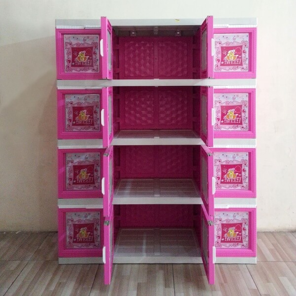  Lemari  Plastik  Akako  Super Jumbo 16 pintu warna pink 