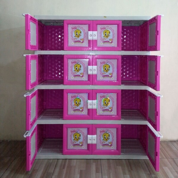  Lemari  Plastik  Akako  Super Jumbo 16 pintu warna pink 