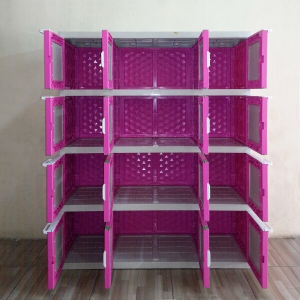  Lemari  Plastik  Akako  Super Jumbo  16 pintu warna pink 