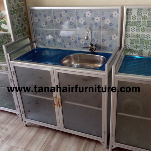 Rak Cuci Piring Aluminium warna biru