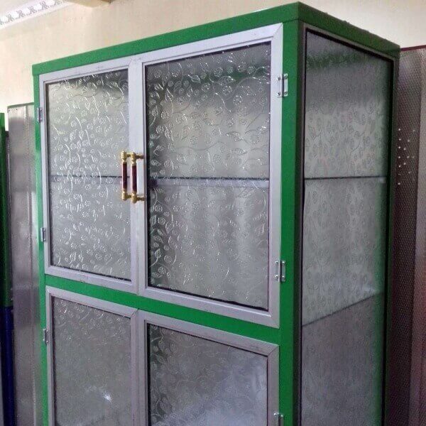  Rak  Piring  Aluminium Full  Box  2 pintu warna hijau