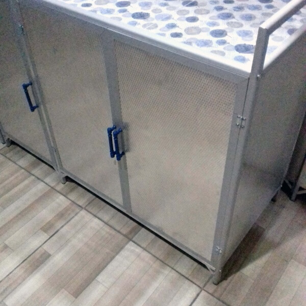  Rak  Kompor  Gas 3 Pintu Full Aluminium warna biru 