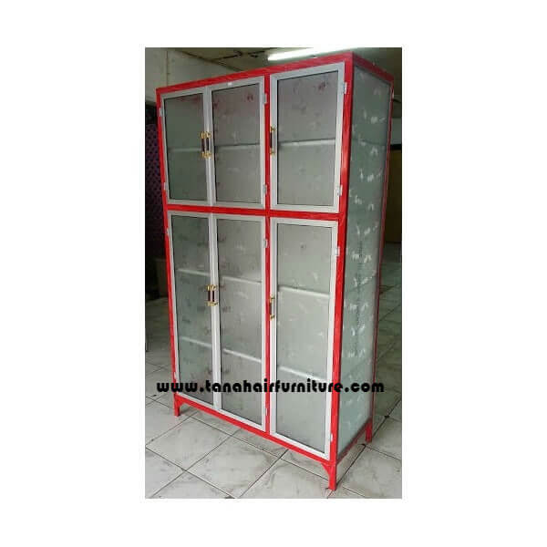  Rak  Piring  Aluminium Full Box 3  pintu  tampak depan