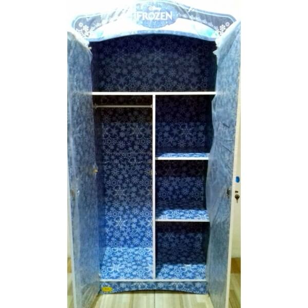  Lemari  Pakaian  2 pintu Frozen  Snow Flakes terbuka 